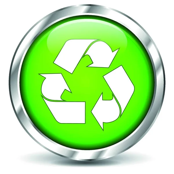 Διανυσματική Απεικόνιση Του Εικονιδίου Του Σήματος Ανακύκλωσης Λευκό Φόντο — Διανυσματικό Αρχείο