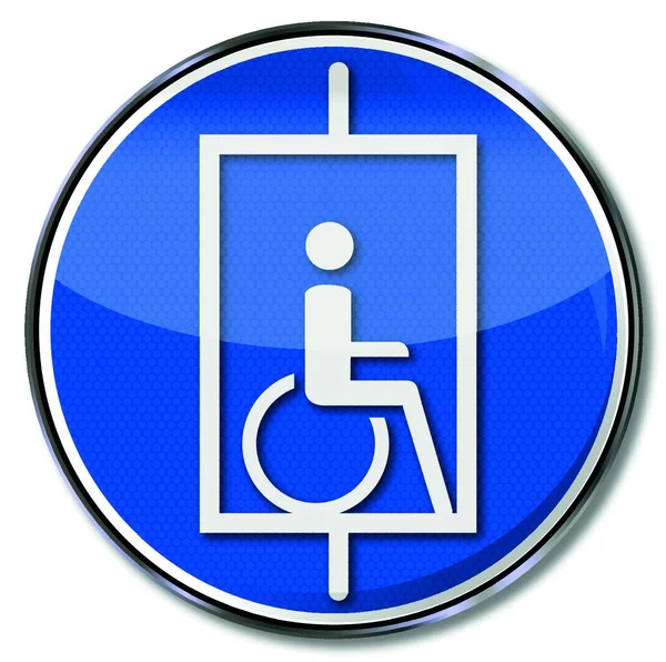 Sign Lift Wheelchair Users — Stock Vector