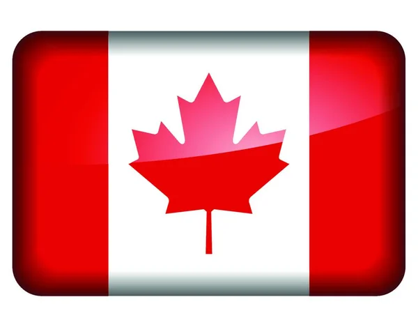Ilustración Vectorial Del Icono Bandera Canadiense Sobre Fondo Blanco — Archivo Imágenes Vectoriales