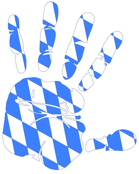 巴伐利亚国旗手印 — 图库矢量图片