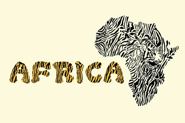 Tekening Illustratie Met Het Woord Afrika Tijger Camouflage — Stockvector