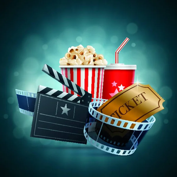 Popcorn Tilltugg Till Film — Stock vektor