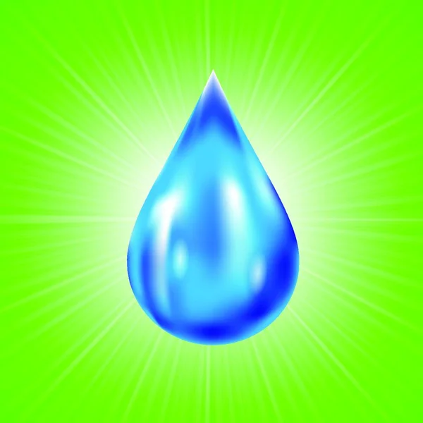 Bunte Illustration Mit Wassertropfen Symbol Auf Grünem Wellenhintergrund Für Ihr — Stockvektor