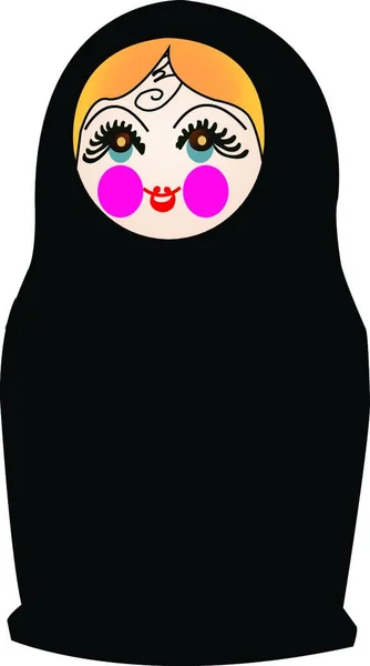 Muñeca Matryoshka Muñeca Anidada Rusa Muñeca Babushka Souvenir Ruso Chador — Vector de stock