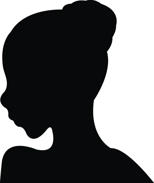 Girl Head Silhouette Vector — Stock Vector