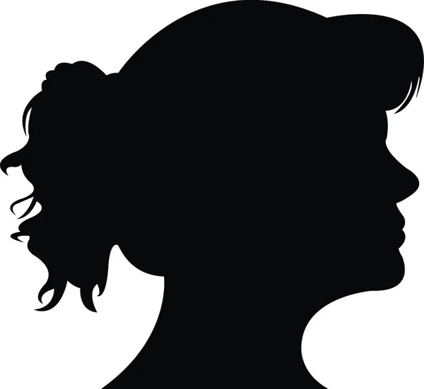 Lady Head Silhouette Vector — Stock Vector