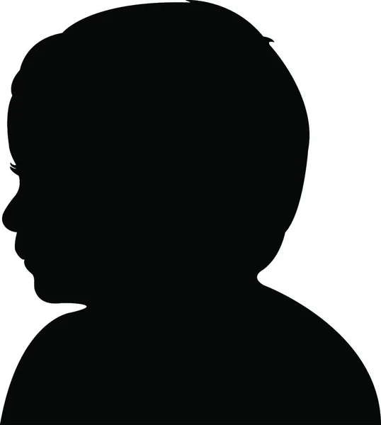 Drie Jaar Oud Baby Jongen Hoofd Silhouet Vector — Stockvector