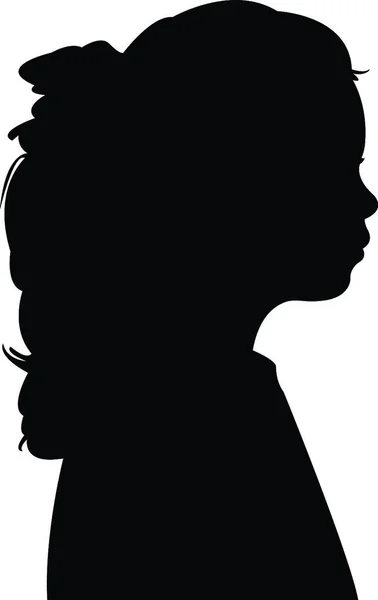 Een Meisje Hoofd Silhouet Vector — Stockvector