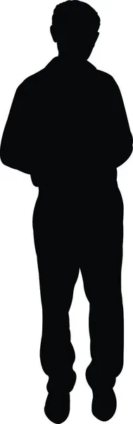 Standing Man Silhouette Vector — Stock Vector