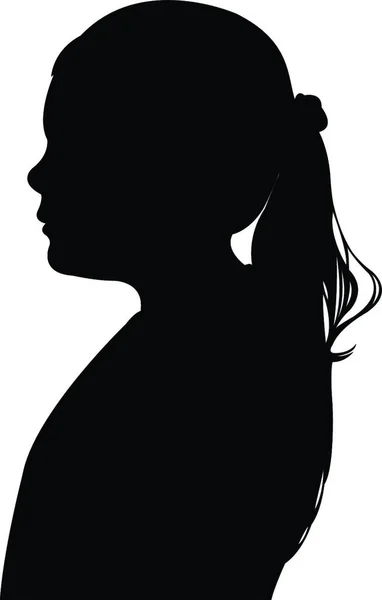 Een Meisje Hoofd Silhouet Vector — Stockvector