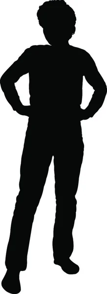 Standing Man Silhouette Vector — Stock Vector