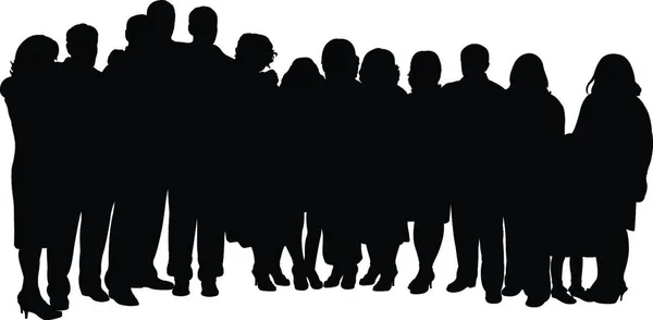 vector silhouette of a crowd of people