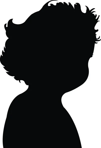 Drie Jaar Oud Baby Jongen Hoofd Silhouet Vector — Stockvector