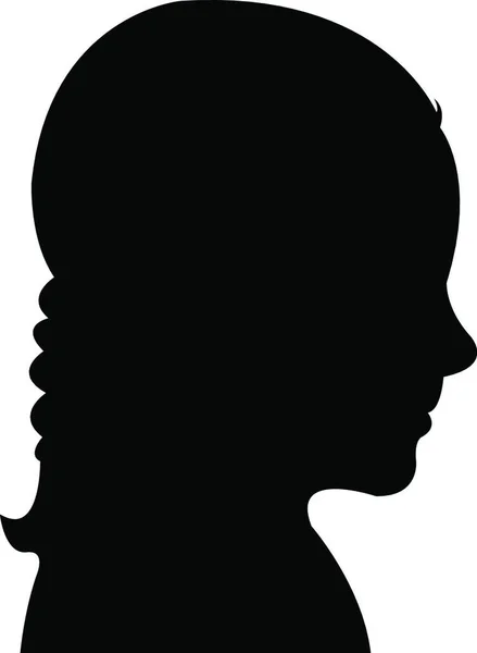 Een Meisje Hoofd Silhouet Vector — Stockvector