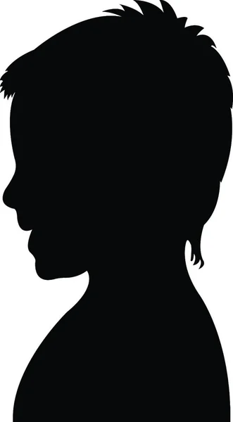 Vecteur Silhouette Tête Garçon — Image vectorielle