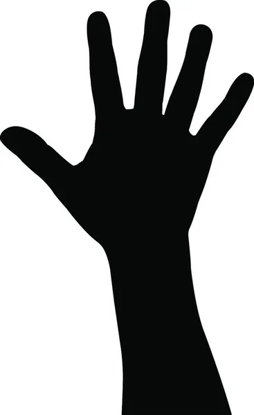 Vrouwelijke Hand Silhouet Vector — Stockvector