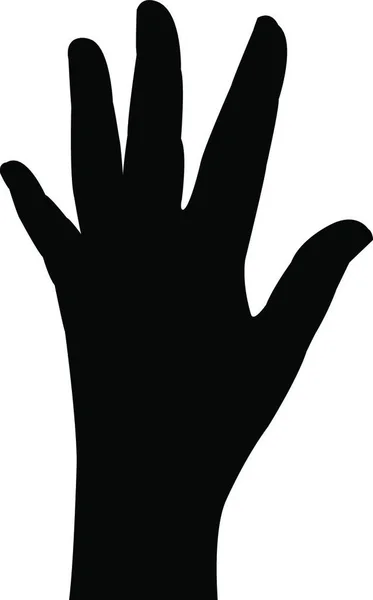 Vrouwelijke Hand Silhouet Vector — Stockvector