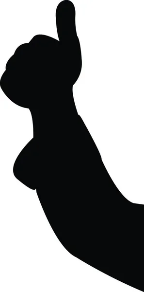 Een Man Maakt Goed Teken Hand Silhouet Vector — Stockvector