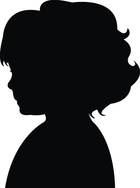 Girl Head Silhouette Vector — Stock Vector