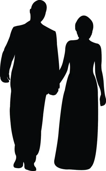 Silhouette Vector Couple — Stock Vector