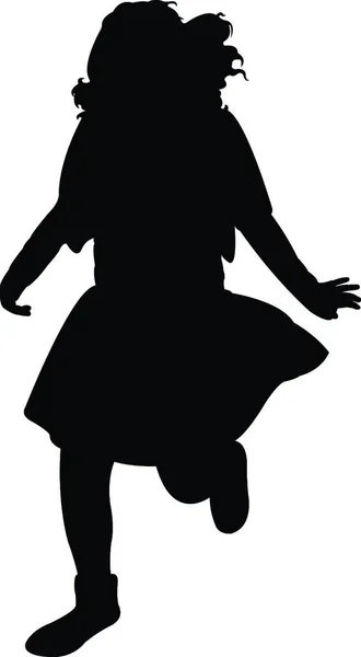 Running Girl Silhouette Vector — Stock Vector