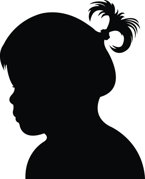 Girl Head Silhouette Vector — Stock Vector