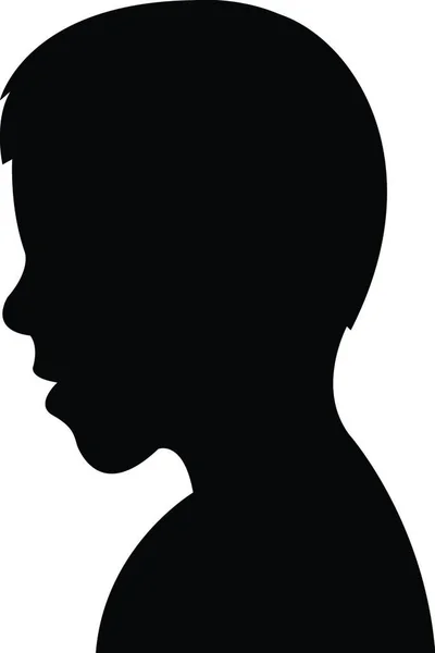 Boy Head Silhouette Vector — Stock Vector