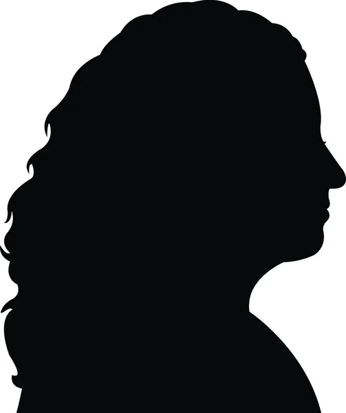 Vrouwelijke Hoofd Silhouet Vector — Stockvector