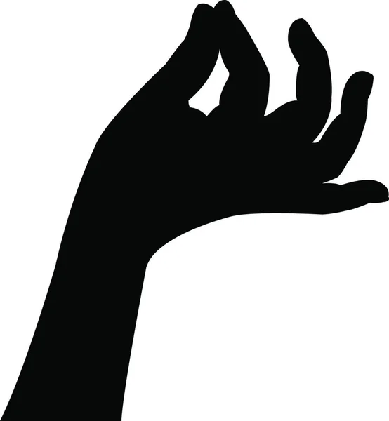 Vrouwelijke Hand Silhouet Vector — Stockvector