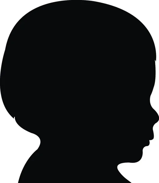 Ein Baby Junge Kopf Silhouette Vektor — Stockvektor