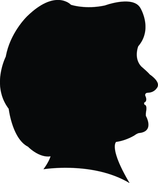 Lady Head Silhouette Vector — Stock Vector