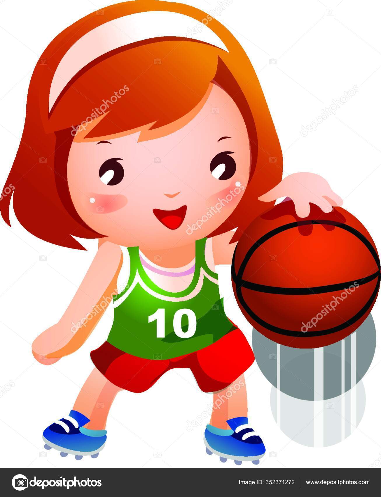 Ilustración Vectorial Del Baloncesto Femenino Rebotador Vector de