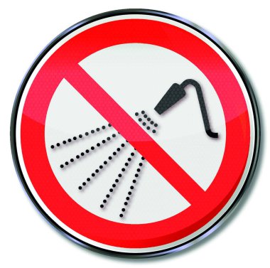 prohibited spraying with water prohibition sign clipart