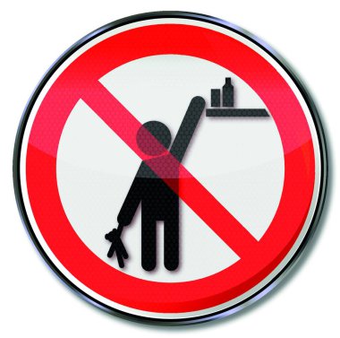 prohibition sign please keep products out of reach of children clipart