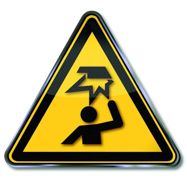 Warnschild Warnt Vor Hindernissen Kopfbereich — Stockvektor