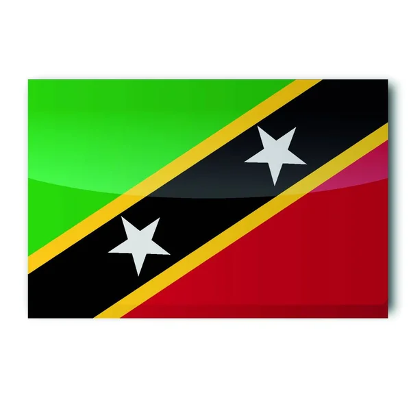 Bandera Kitts Nevis — Vector de stock