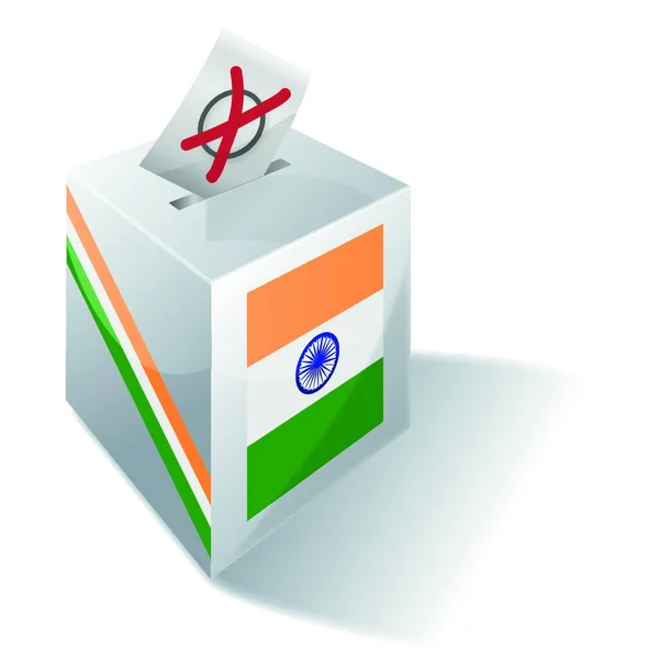 Election Box India Right Vote — Stock Vector