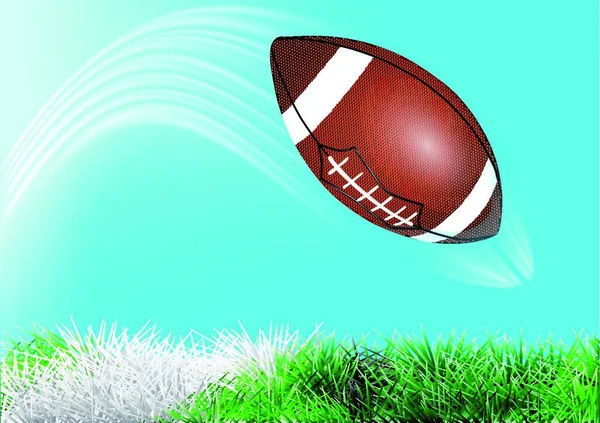 Футбольный Мяч Летит Над Линией Eps — стоковый вектор