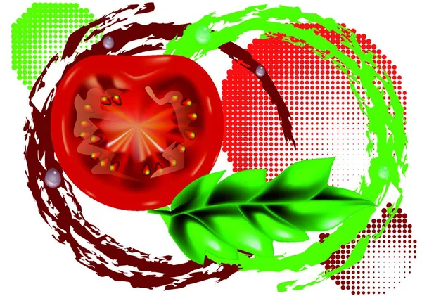 新鲜的西红柿上抽象背景 Eps — 图库矢量图片