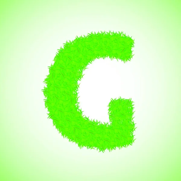 彩色插图 绿色背景上有草色字母 供您设计 — 图库矢量图片