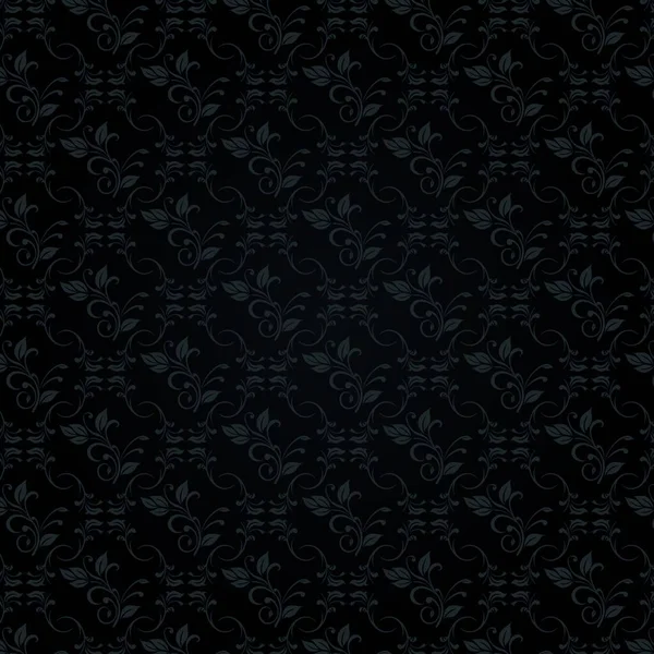 Vector Illustration Black Floral Background Concept — Stock Vector