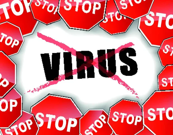 Illustrazione Vettoriale Del Concetto Stop Virus Sfondo — Vettoriale Stock