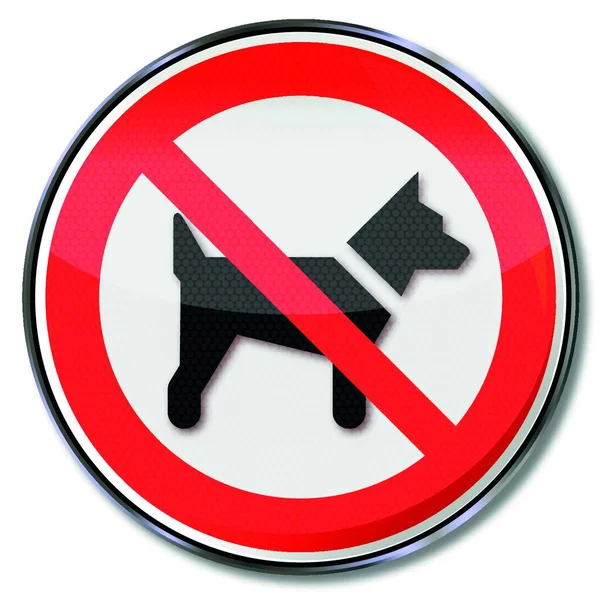 禁止带狗的机器人小孩 — 图库矢量图片