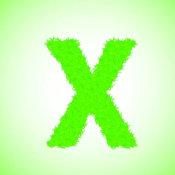Illustration Colorée Avec Lettre Herbe Sur Fond Vert Pour Votre — Image vectorielle