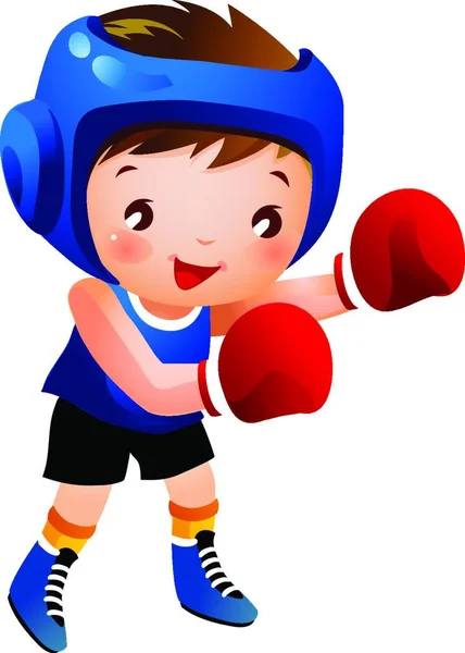 Junge Mit Boxhandschuh — Stockvektor