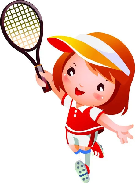 Ilustración Vectorial Del Tenis Femenino — Vector de stock