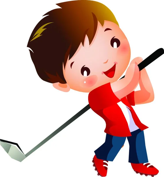 Golf Est Sport Club Ball Dans Lequel Les Joueurs Utilisent — Image vectorielle