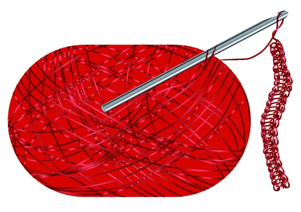 ニットと白い背景で隔離の針 — ストックベクタ