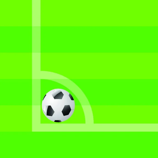 Bunte Illustration Mit Ball Auf Dem Fußballplatz Für Ihre Gestaltung — Stockvektor