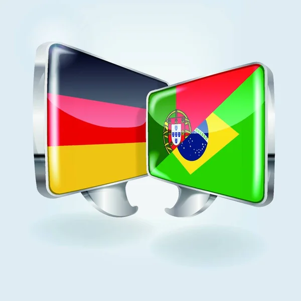 Discurso Alemão Português Brasileiro — Vetor de Stock